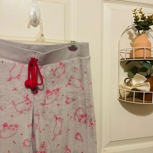 Cozy Pink Cat Print Pajama Pants